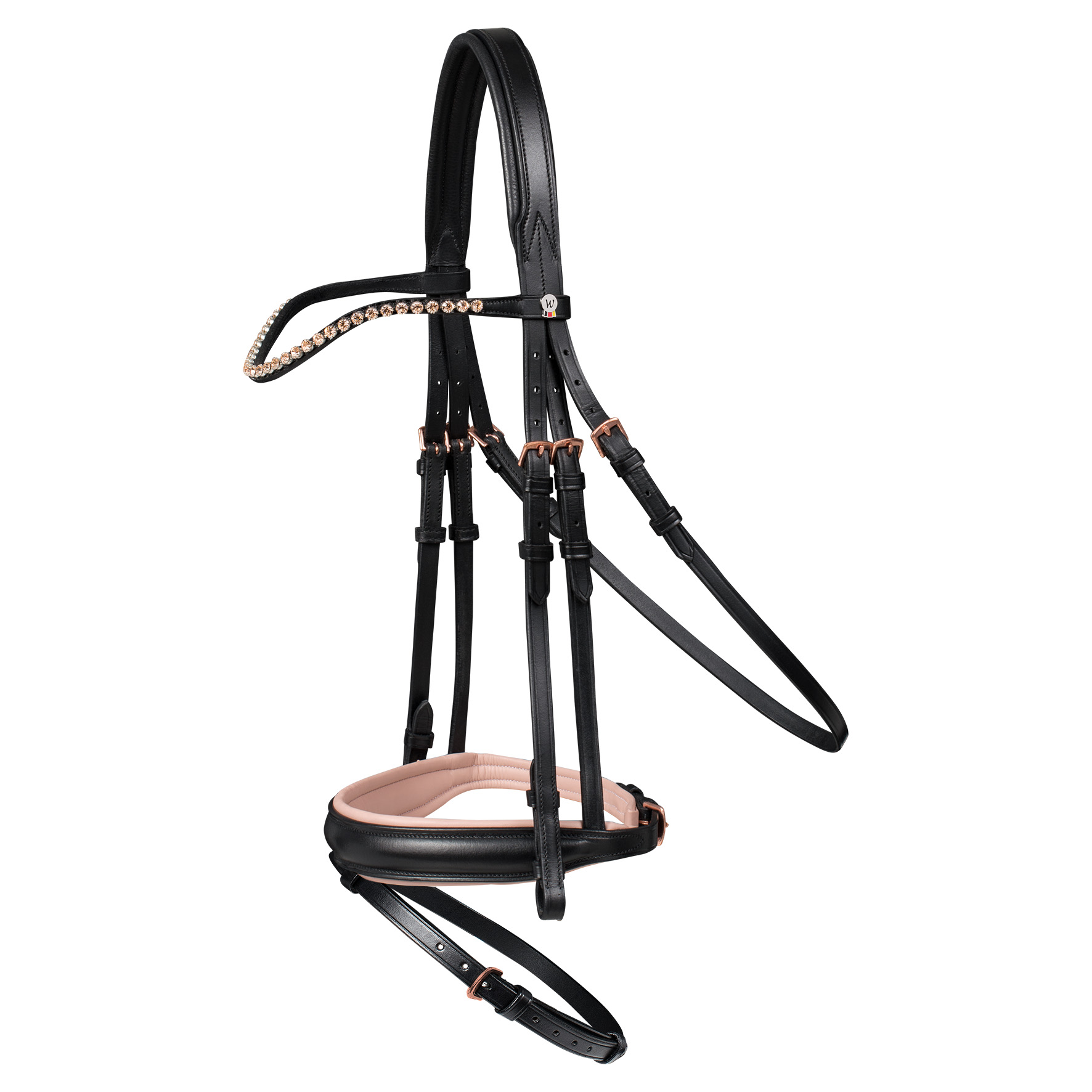 Оголовье трензельное X-Line Bridle Rosé чёрный