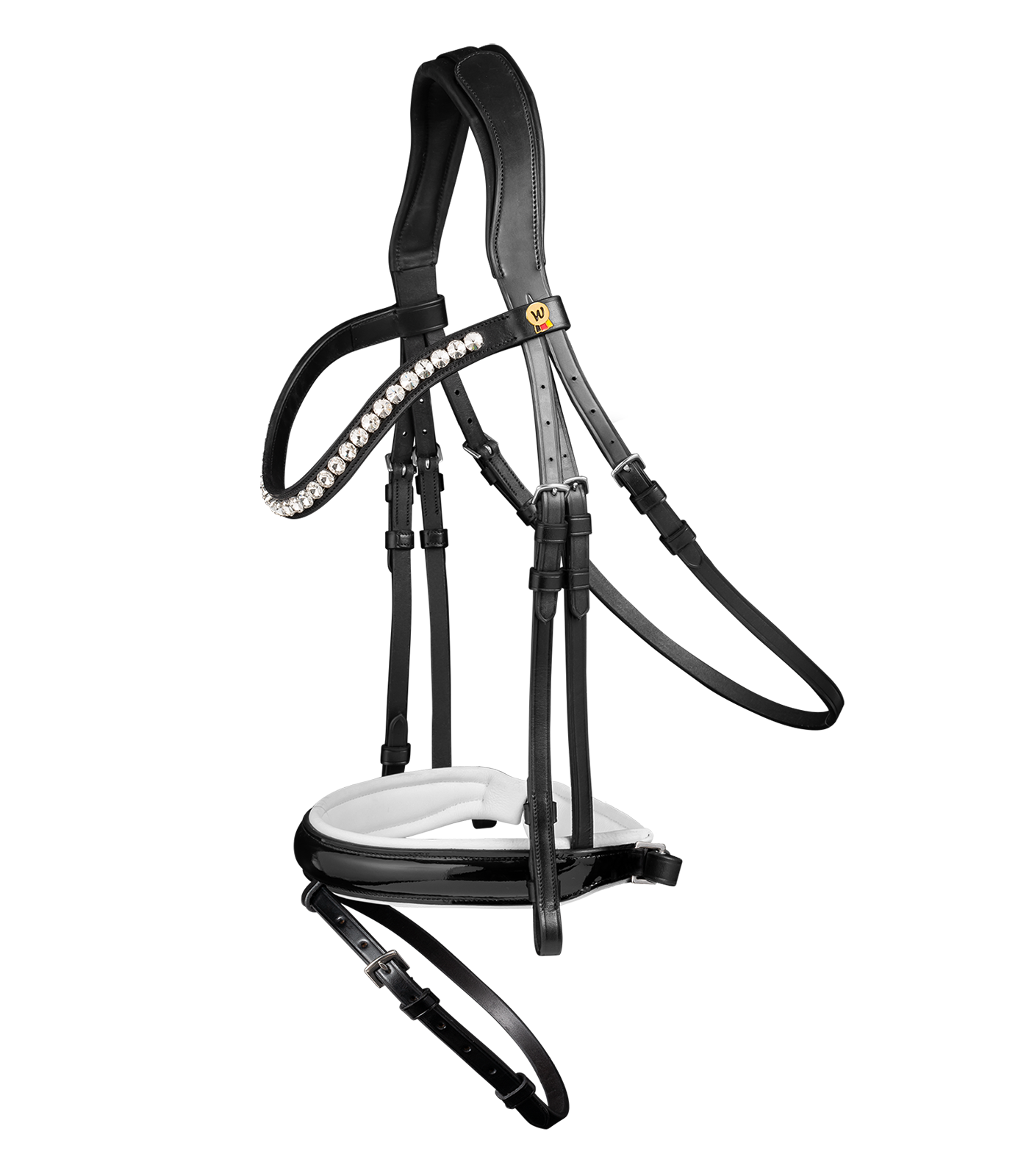 Оголовье трензельное Timeless чёрный/белый