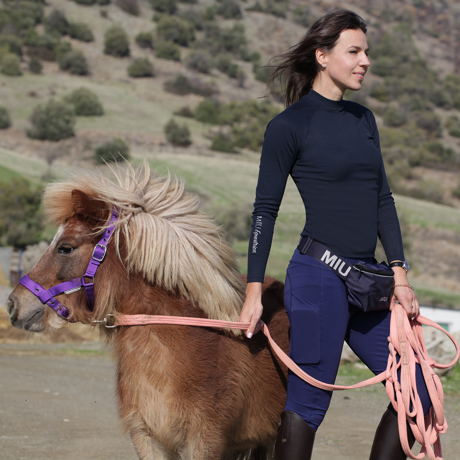 Лонгслив MIU Equestrian SWEATER 2.0 синий (385626-21-L, L)