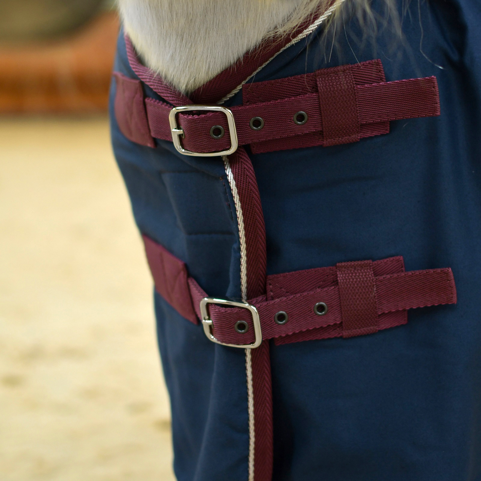 Попона денниковая на флисе mimimi Pony Fleece-Lined, синий/бордо