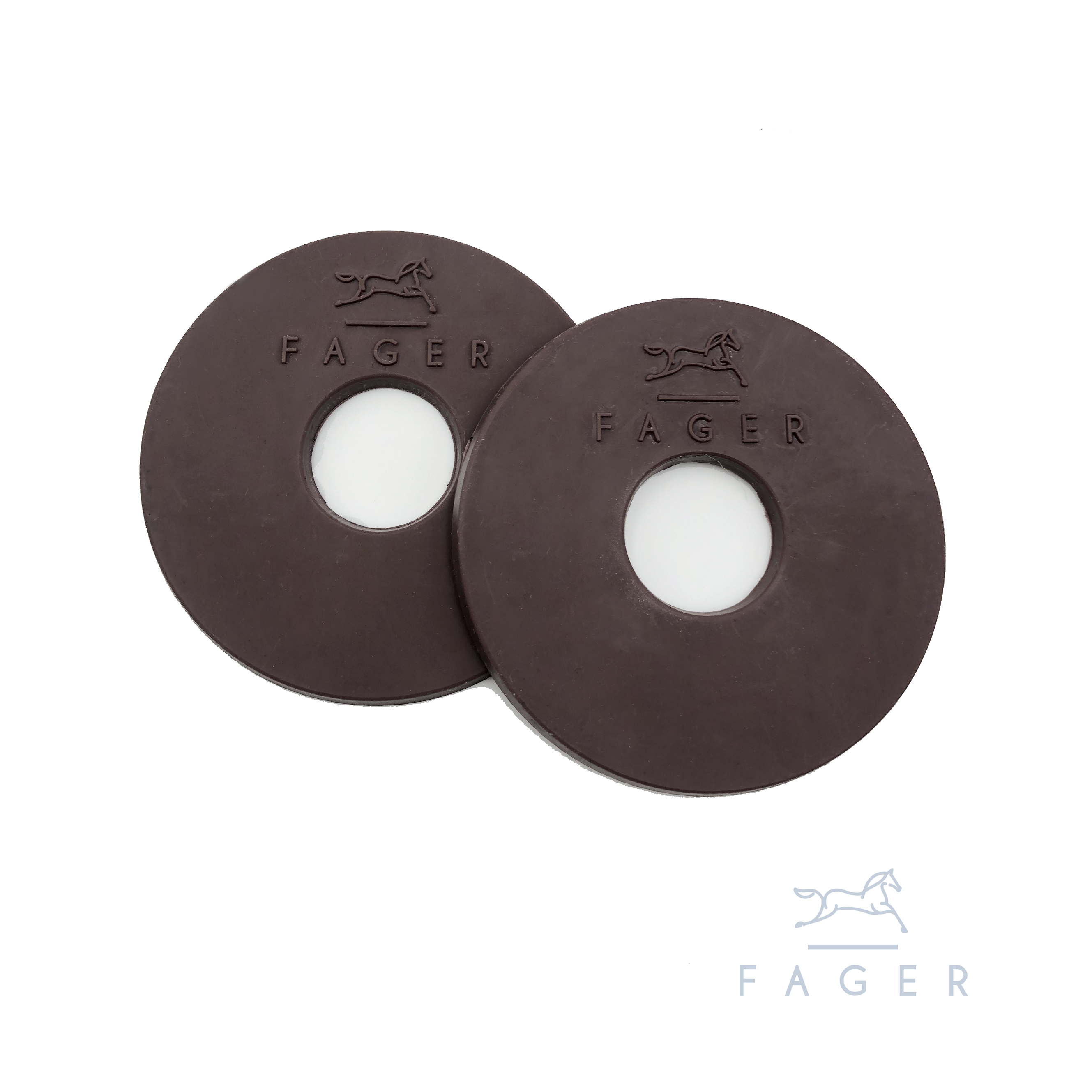 Кольца-ограничители на трензель, пара коричневый