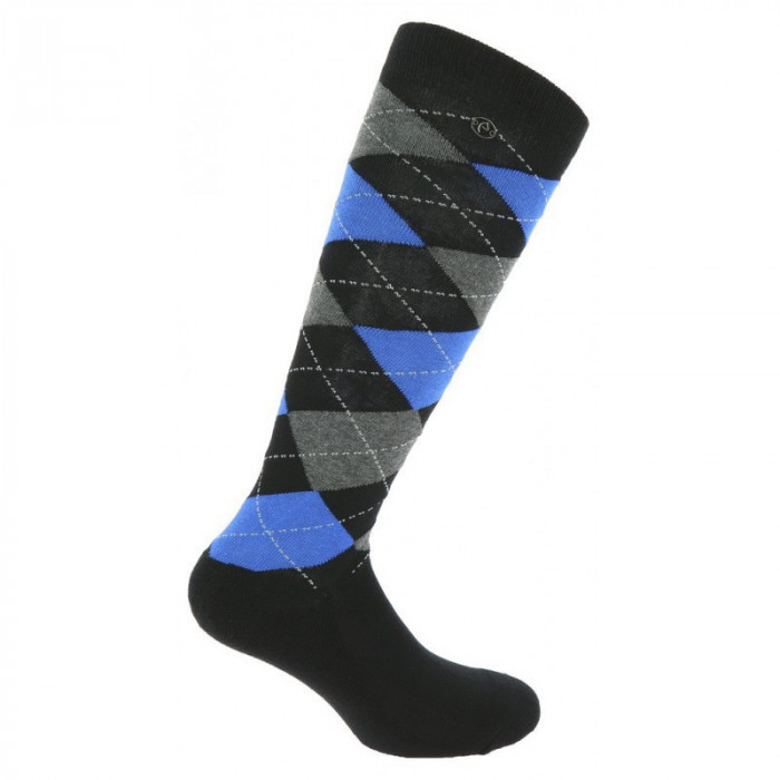 Гольфы Argyle ромб чёрный/василёк (986390019, 35-38)