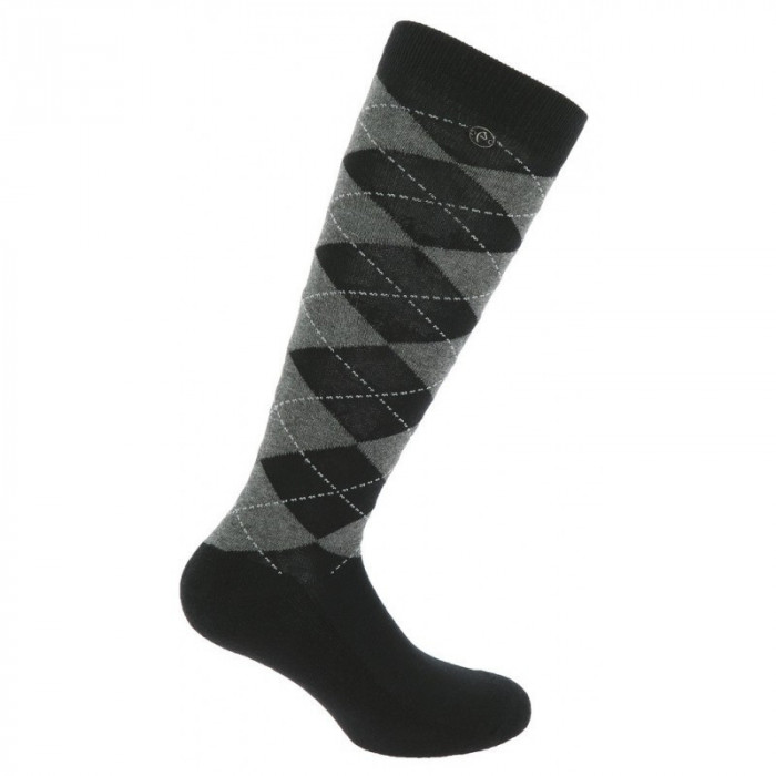 Гольфы Argyle ромб чёрный/серый